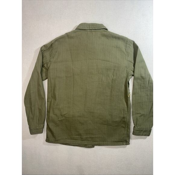 Topshop Floral Embroidered Patch Jacket Women's 6 Army Green Twill - Picture 11 of 12